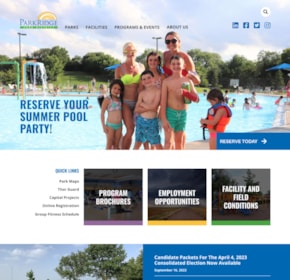 Park Ridge Park District, Modern Website Redesign